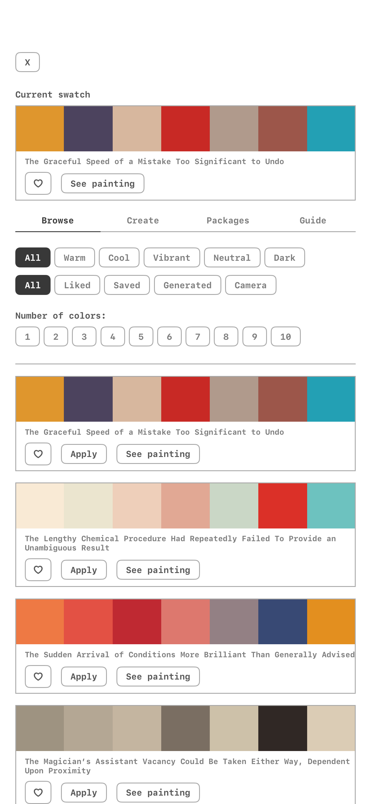 A Book of Colors app screenshot