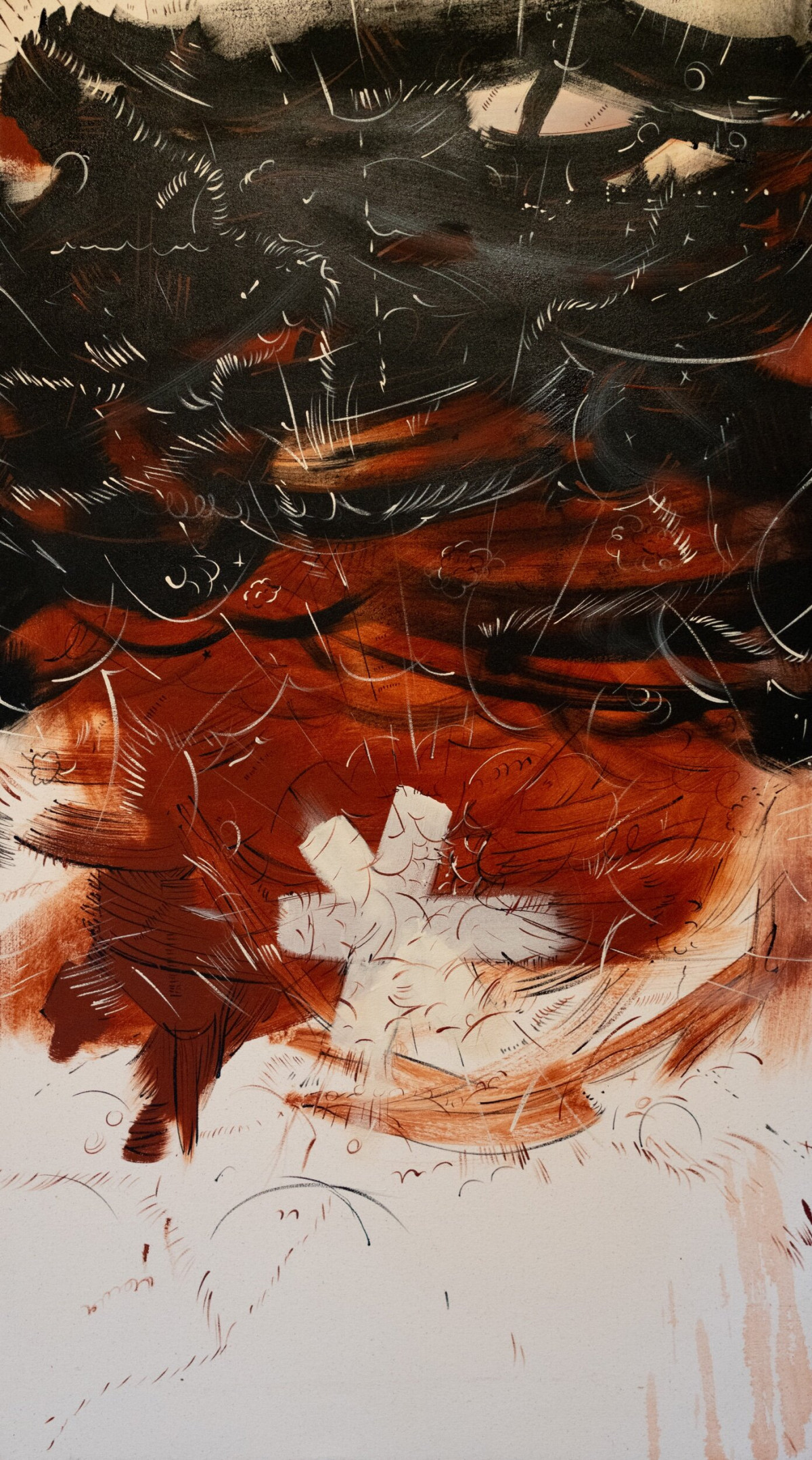 Big ball of violence #4, Jason Gouliard, 24”x36”, acrylic on canvas.