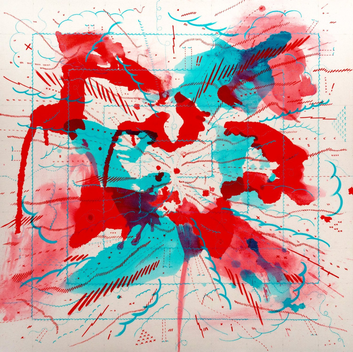 Boom number 7, 40” x 40”, Acrylic on canvas, 2021